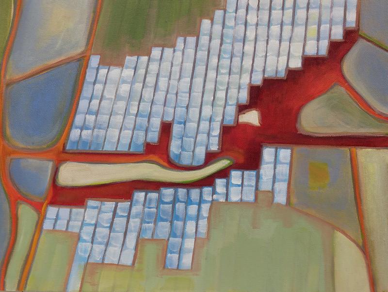 Solar Field with Red Line