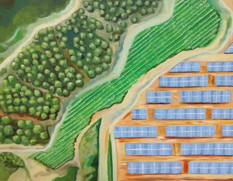 Solar Field with Trees